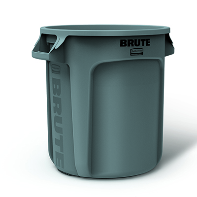 Brute® Round Container - Gray, 10 Gallon, 6/Case