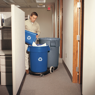 Rubbermaid® Deskside Recycling Container - Medium, 28 Quart, Blue, 12/Case