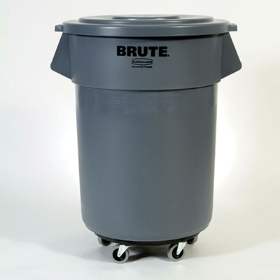 Rubbermaid BRUTE® Round Container Dolly - Black, 2/Case