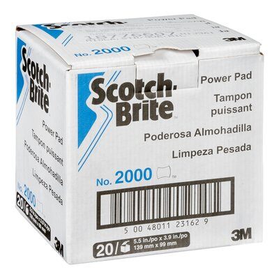 Scotch-Brite™ Power Pad 2000 - 5.5 x 3.9, 20/Case