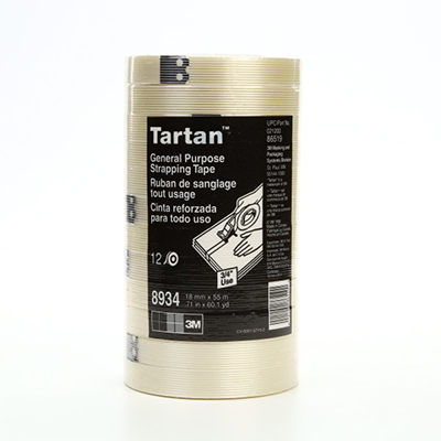 Tartan™ 8934 Filament Tape, Clear, 4 mil