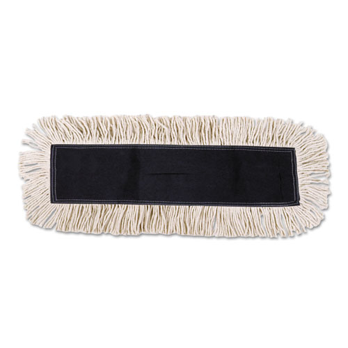 Disposable Dust Mop Head w/Sewn Center Fringe - Cotton/Synthetic, 36