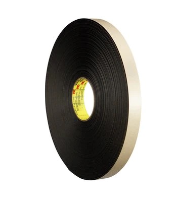 3M™ 1/2" x 72yd 31 mil Double Coated Polyethylene Foam Tape 4492B Black 18/case
