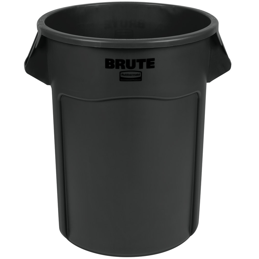 Brute® Round Container without Lid - Black, 55 gallon (MUST Order in Multiples of Three)