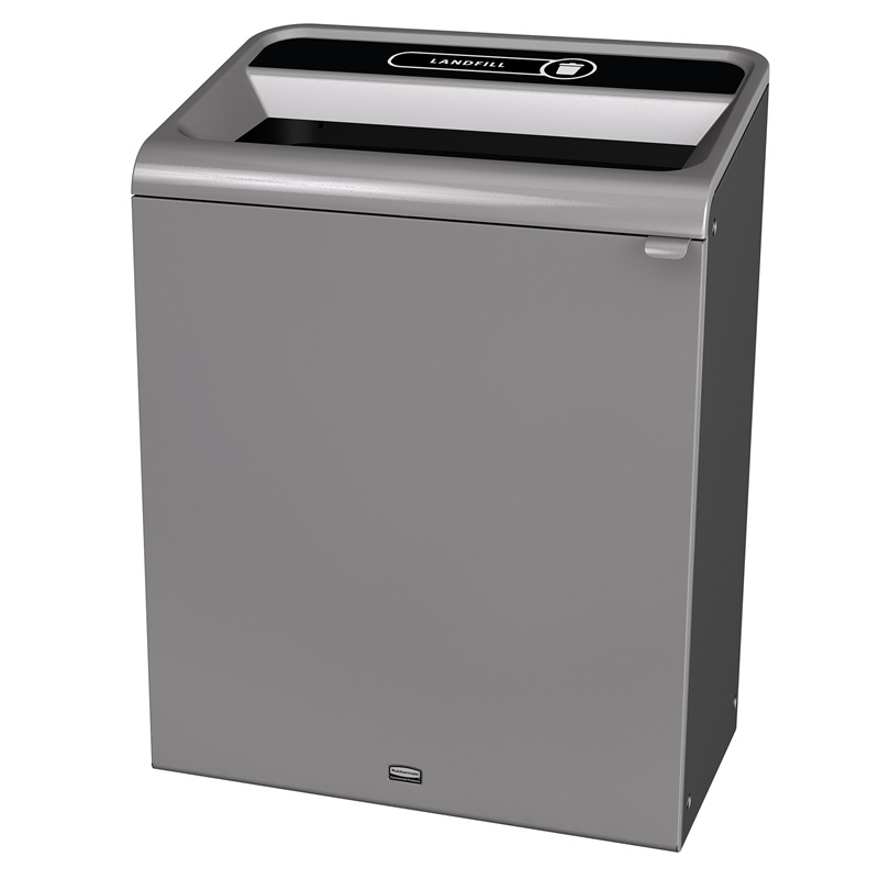 Rubbermaid Configure 45 Gallon Stenni Gray Landfill Indoor Rectangular Trash Can