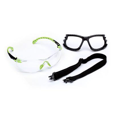 3M™ Solus™ 1000-Series Safety Glasses Kit, Green/Black, Clear Scotchgard™ Anti-Fog Lens, 1 kit
