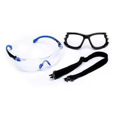 3M™ Solus™ 1000-Series Safety Glasses Kit, Blue/Black, Clear Scotchgard™ Anti-Fog Lens, 1 kit