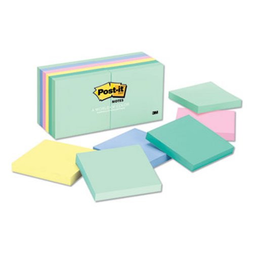 3" x 3" Marseille Color Collection Post-it Notes Original Pads 12 Pads/Pack