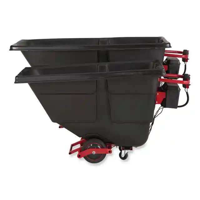 Rubbermaid Motorized Roto Tilt Truck, 202 gal, 1,000 lb Capacity, Plastic, Black