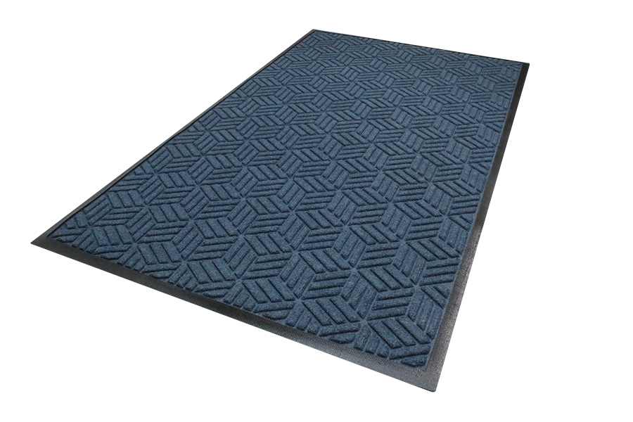 WaterHog Entrance Mat - Classic Border, Cleated Backing, Charcoal, 3' x 5', 3/8"