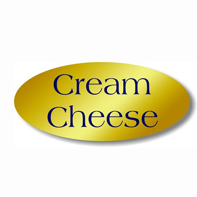 Cream Cheese Gold Foil Oval Label 14019 500/roll