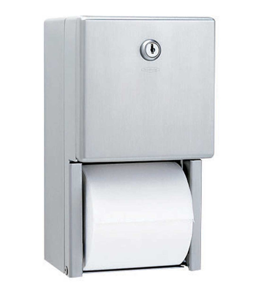 Surface-Mounted Multi-Roll Toilet Tissue Dispenser - Stainless Steel, 6 1/16 x 11 x 5 15/16
