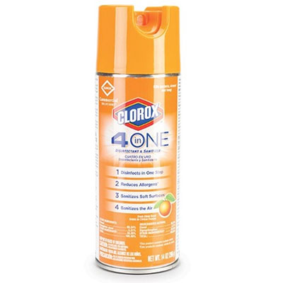 Clorox® 4 in One Disinfectant & Sanitizer, 14 oz, 12 aerosols