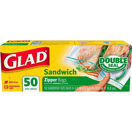 Glad® Sandwich Zipper Bags - 50 count
