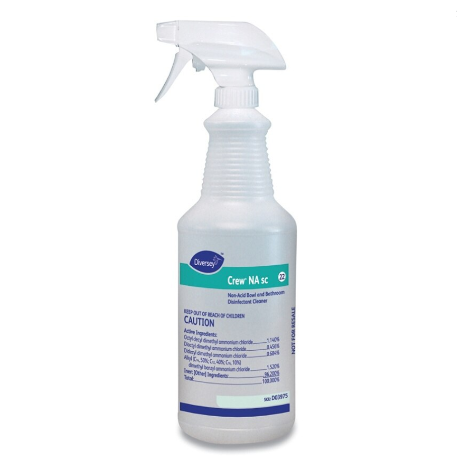 Diversey Crew NA Bathroom Cleaner Empty Spray Bottle - 32 oz, 12/Case