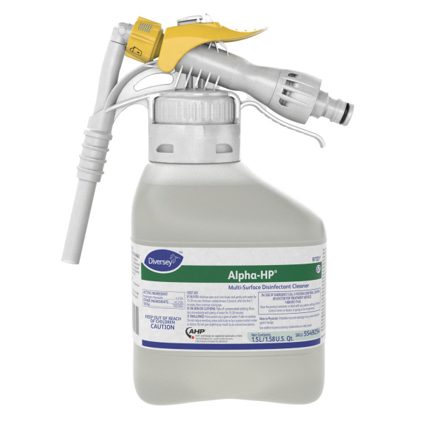 Diversey Alpha-HP Multi-Surface Disinfectant Cleaner - 1.5L, RTD, 2/Case