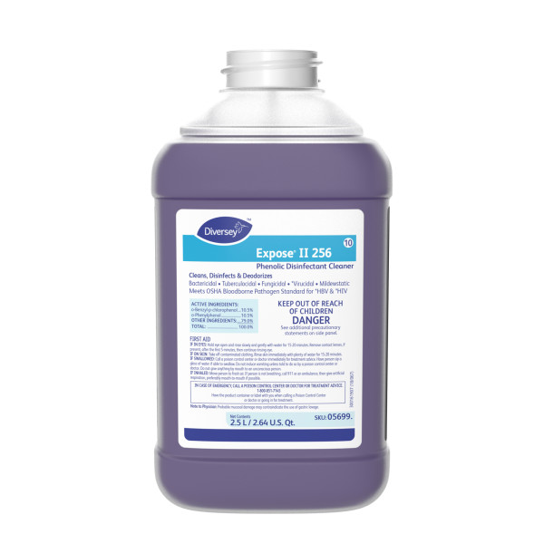 Diversey Expose II 256 Disinfectant/Cleaner -2.5 L J-Fill, 2/Case