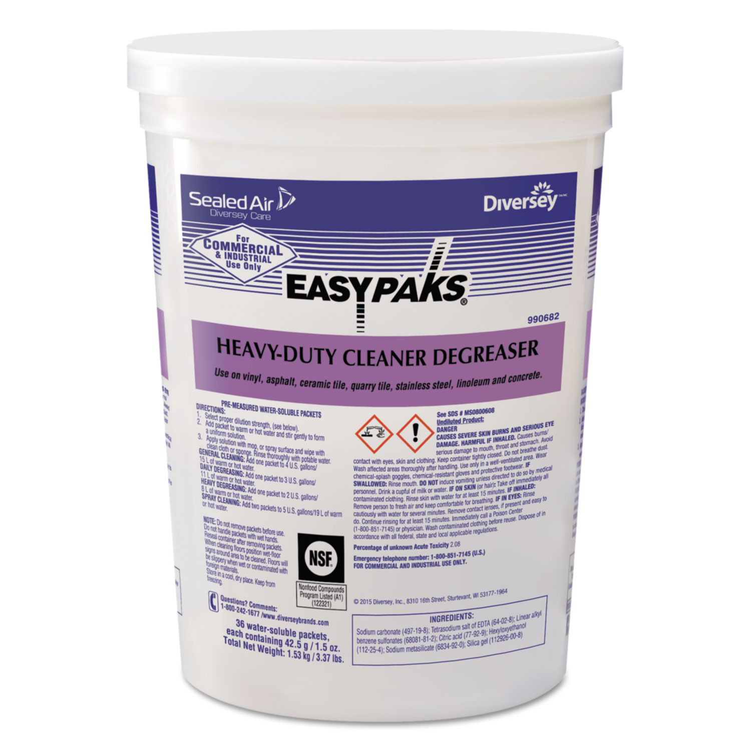 Easy Paks® Heavy Duty Cleaner Degreaser 1.5OZ/36TB/2TB/CT