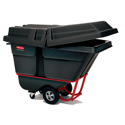 Rubbermaid RotoMolded Tilt Truck - Standard Duty, 1/2 Cubic Yard, Black