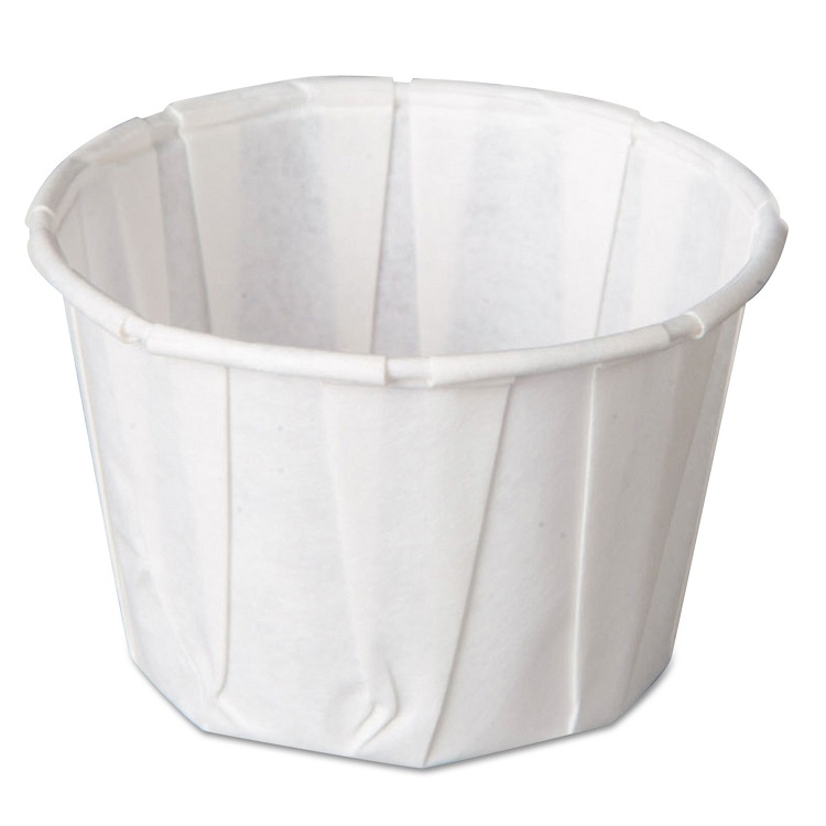 Genpak F200 Harvest™ Pleated Round Compostable Paper Souffle/Portion Cup 5000/case