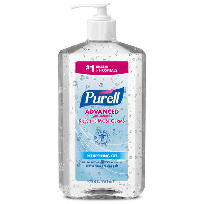 Purell® Advanced Hand Sanitizer Gel - 20 oz, Table Top Pump Bottle, 12/Case