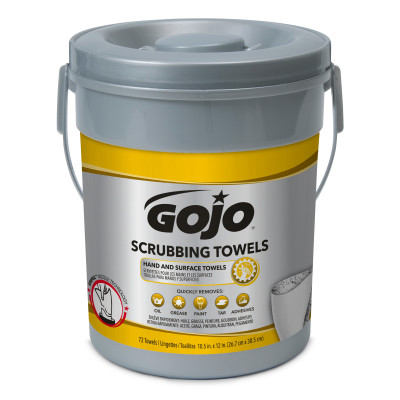 GOJO® Scrubbing Towels Bucket - 72 Count, 6/Case