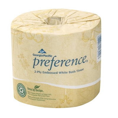 GP Preference® Embossed Bathroom Tissue - 2 Ply, 550 Count, White, 80/Case
