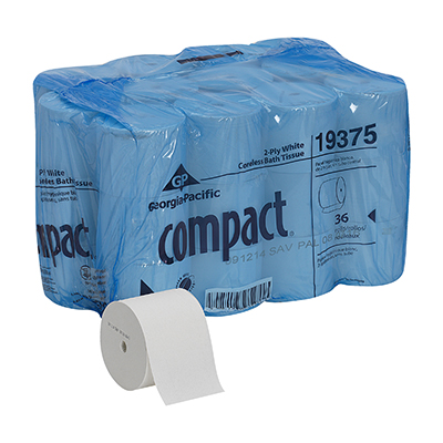 GP Compact® Coreless High Capacity Toilet Paper - 2 Ply, White, 1,000 Count, 36/Case