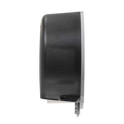 GP Compact® High Capacity Coreless Rotary Four Roll Bathroom Tissue Dispenser with Key Lock - Translucent Smoke, 5.5 x 14 x 13