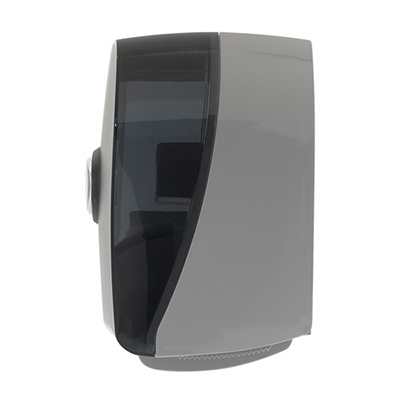 GP® Standard Two Roll Side-By-Side Covered Toilet Tissue Dispenser - Translucent Smoke, 5.73 x 13.58 x 8.59