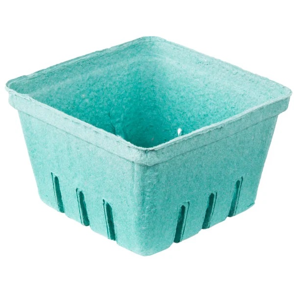 1  Quart Green Molded Pulp Berry Produce Baskets 250/Case 