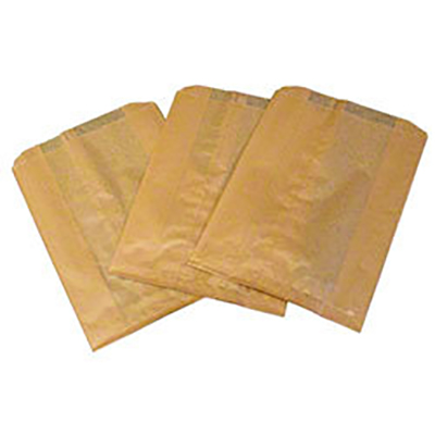 Kraft Waxed Feminine Hygiene Disposal Bags with Gusset - 7.5" x 10" x 3", 500/Case