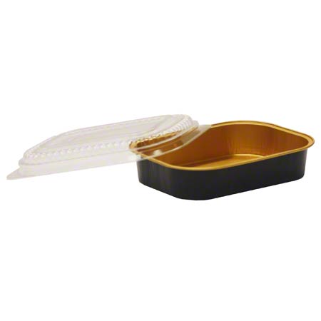 Pactiv Classic Carryout Aluminum Small Food Container Black/Gold