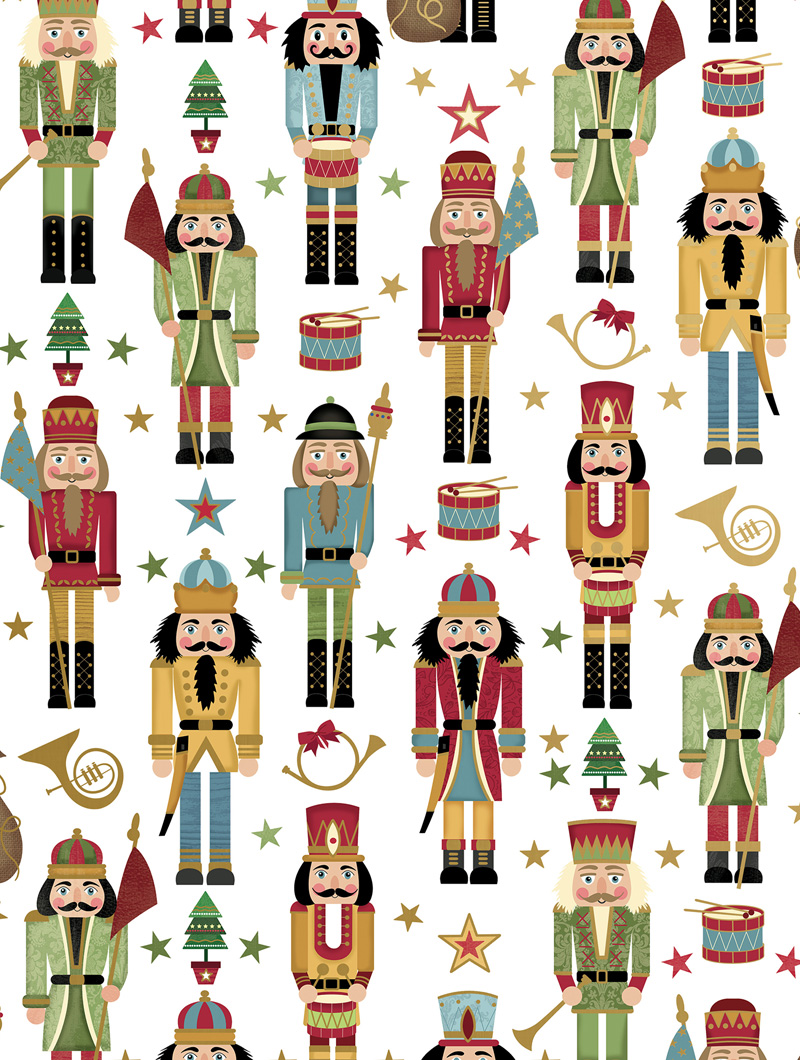 30 x 833 Slit 12" & 18" Traditional Nutcracker Bulk Wrapping Paper