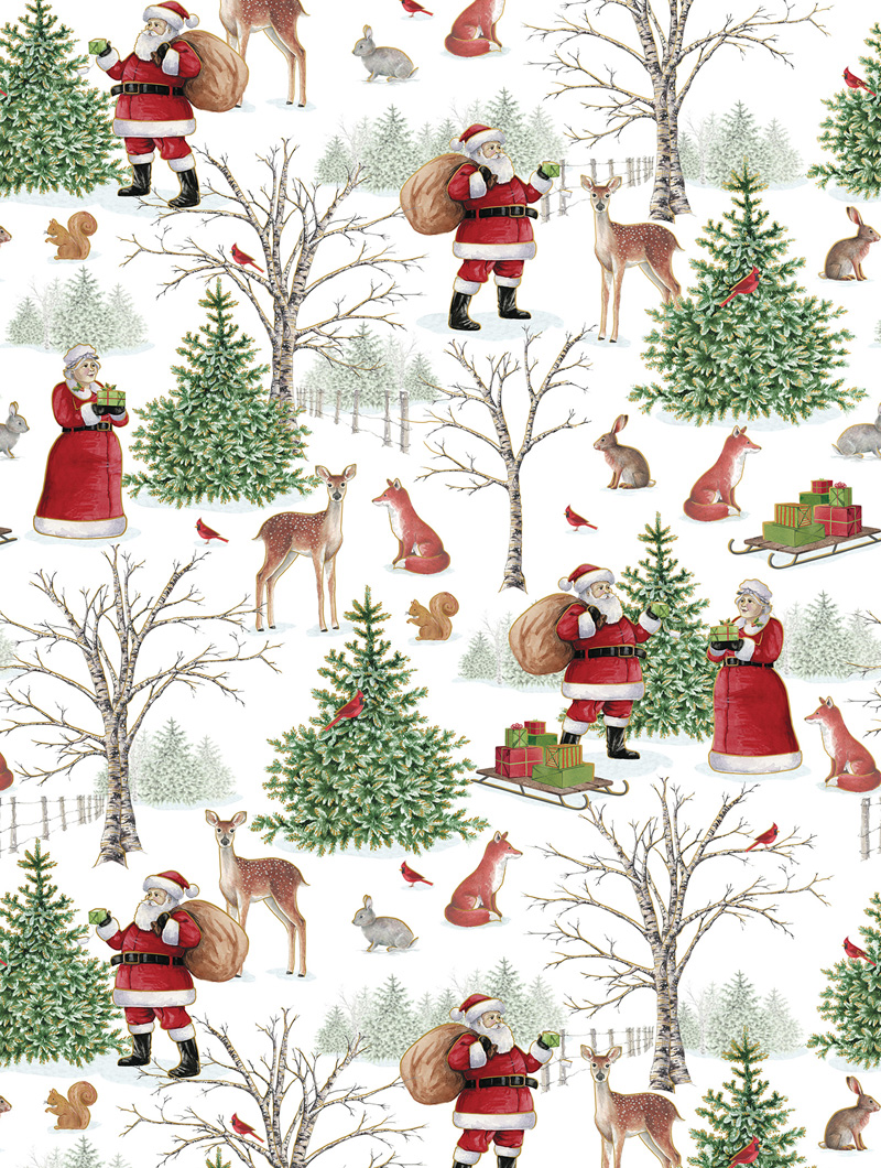 30 x 833 Slit 12" & 18" Woodland Wonder Bulk Wrapping Paper