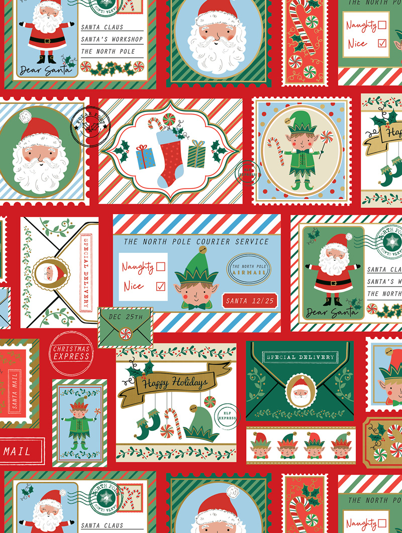 30 x 833 Slit 12" & 18" North Pole Bound Bulk Wrapping Paper