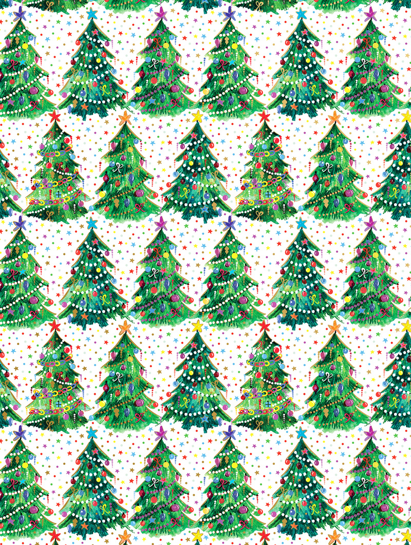 30 x 833 Slit 12" & 18" Christmas Trees Bulk Wrapping Paper