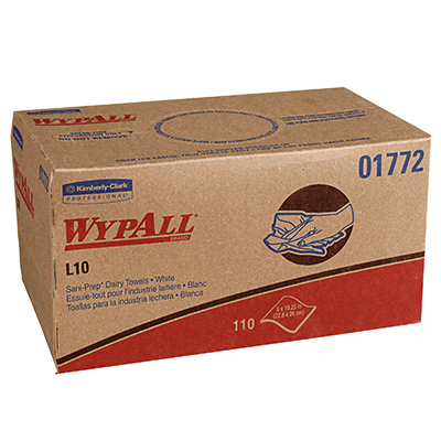 WypAll  L10 Dairy Towels - 9" x 10.25", Box, 18/Case
