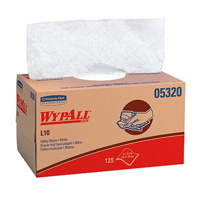 WypAll  L10 Utility Wipes - 9 x 10.25, White, Box,