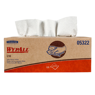 WypAll® L10 Utility Wipers - 12" x 10.25", White, Box, 18/Case