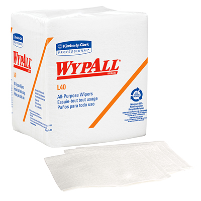 WypAll® L40 Wipers - 12.5 x 12, White, 18/Case