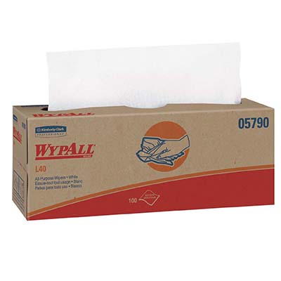 WypAll® L40 Wipers - 16.4" x 9.8", White, Box, 9/Case