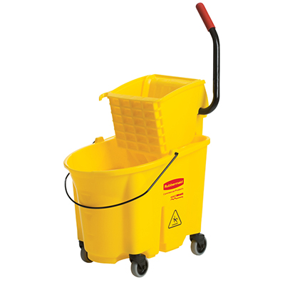 WaveBrake® Mop Bucket with Side Press Wringer - 35 Quart, Yellow