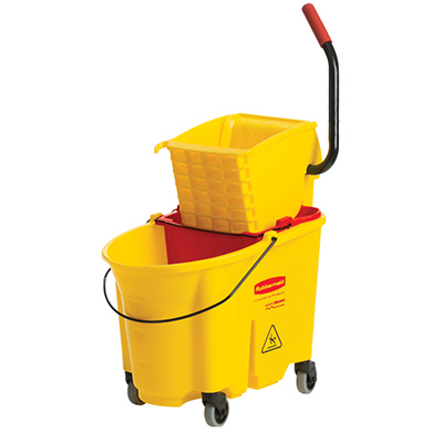 WaveBrake® Mop Bucket with Side Press Wringer - 35 Quart, Yellow