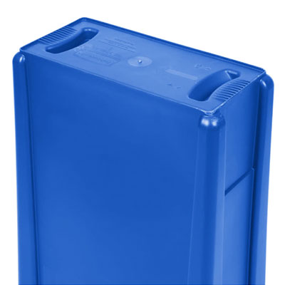 Rubbermaid® Slim Jim® Container with Venting Channels, Blue, 22 in x 11 in x 30 in, 23 gal, 4 bins