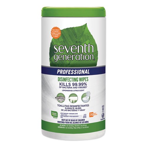 Seventh Generation 7 x 8 Pro Disinfecting Wipes SEV44753CT 70/canister 6 canisters/case