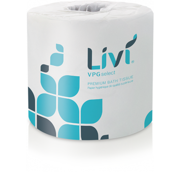 Livi® VPG Select Bath Tissue - White, 4.49" x 3.98", 2-Ply, 500 Count, 80/Case